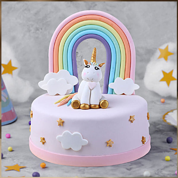 Unicorn Theme Fondant Cake