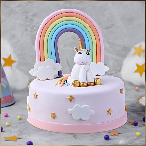 Unicorn Theme Fondant Cake