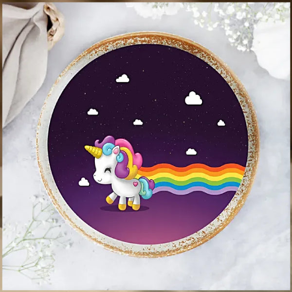 Happy Unicorn Photo Cake