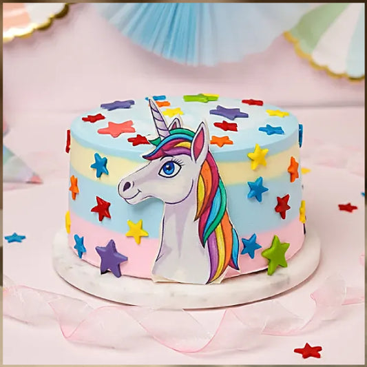 Unicorn Stars Theme Cake