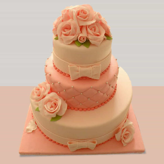 Three Tier Rose Cake
