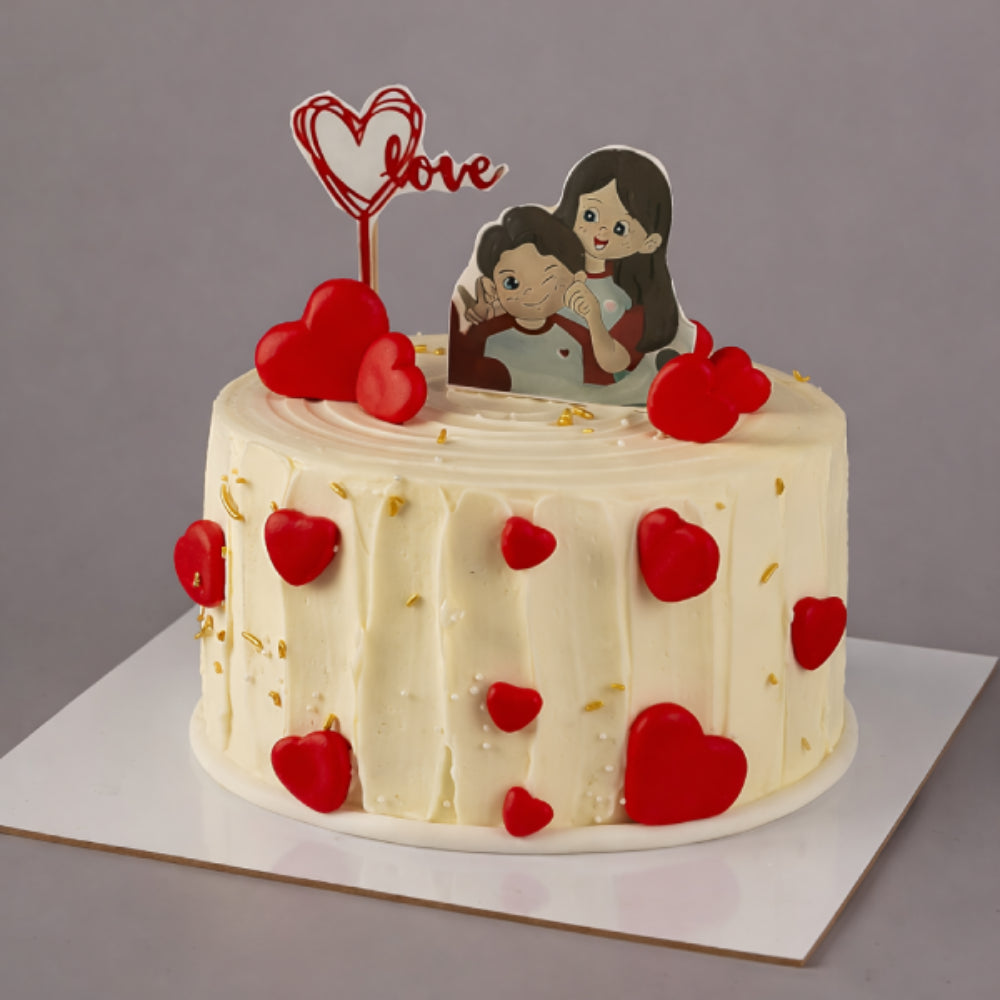 Couple Hearts Love Cake