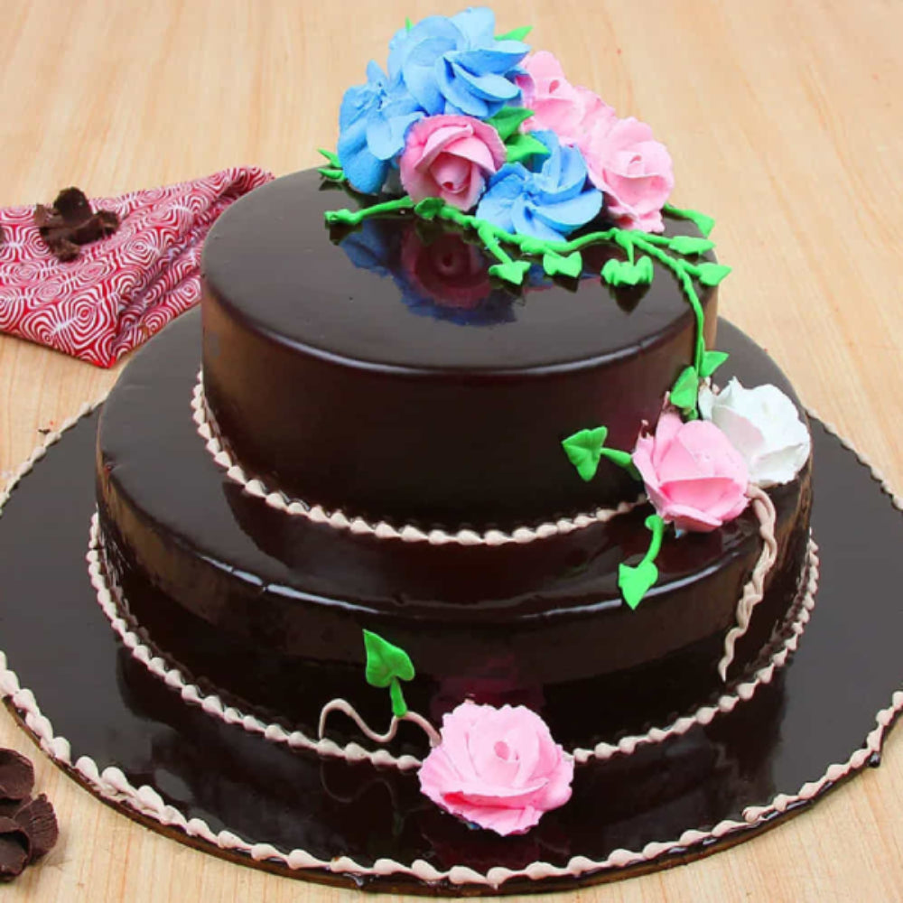 2 Tier Chocolate Cream Cake