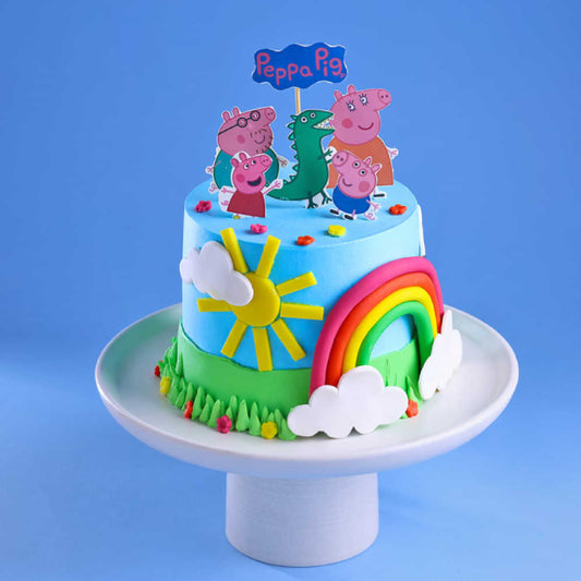 Peppa And Family Theme Cake