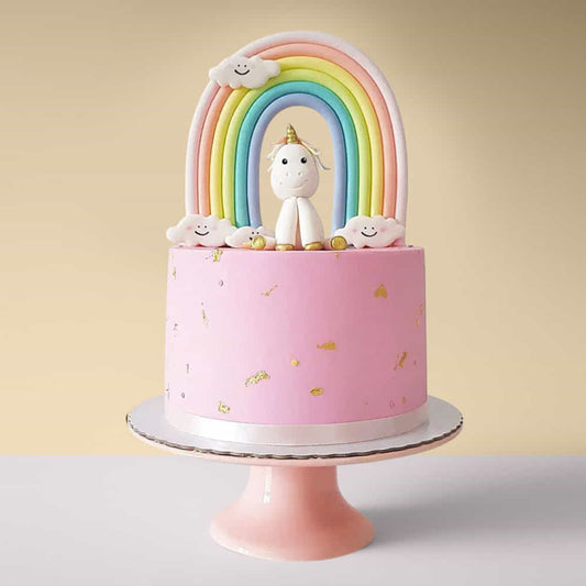 Rainbow Unicorn Theme Cake