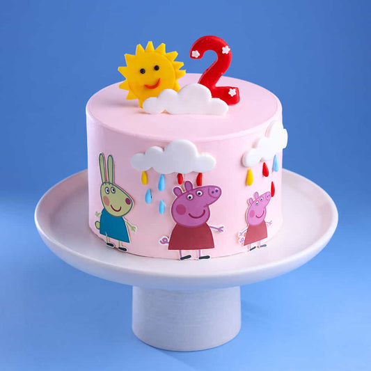 Rainy Fun Peppa Pig Theme Cake