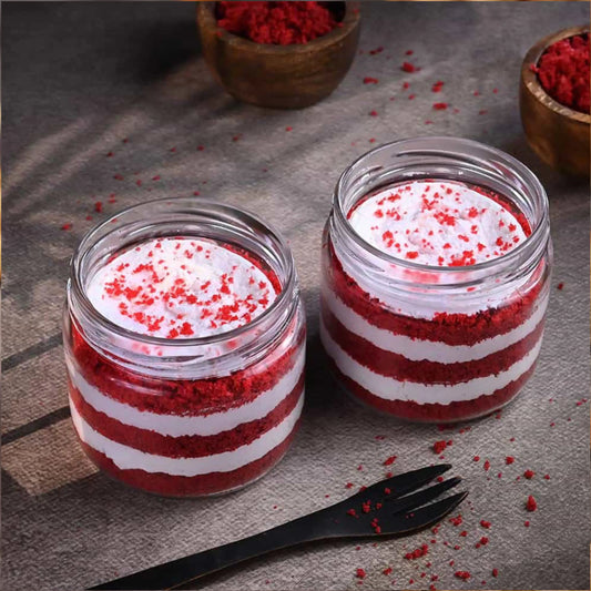Two Red Velvet Jars