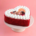Red Velvet Heart Shape Photo Cake