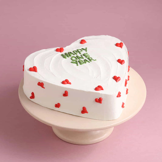 Happy One Year Heart Cake