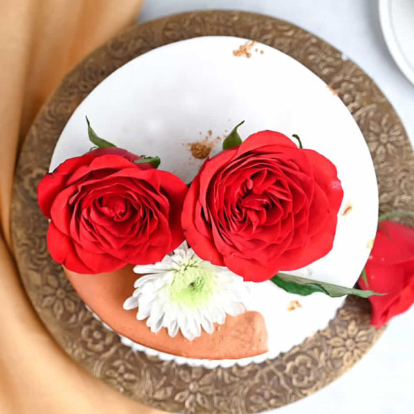 Flowers Vanilla Drip Cake