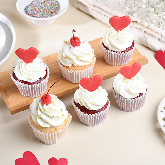 Cherry N Fondant Heart Cupcakes