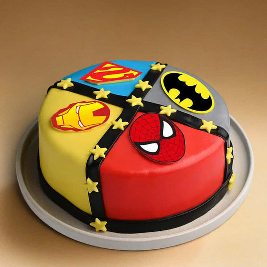 Superheroes Theme Cake