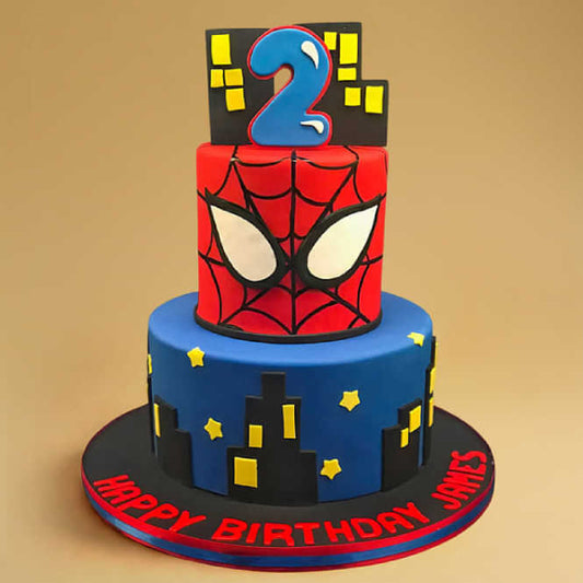 Spiderman Theme Fondant Cake
