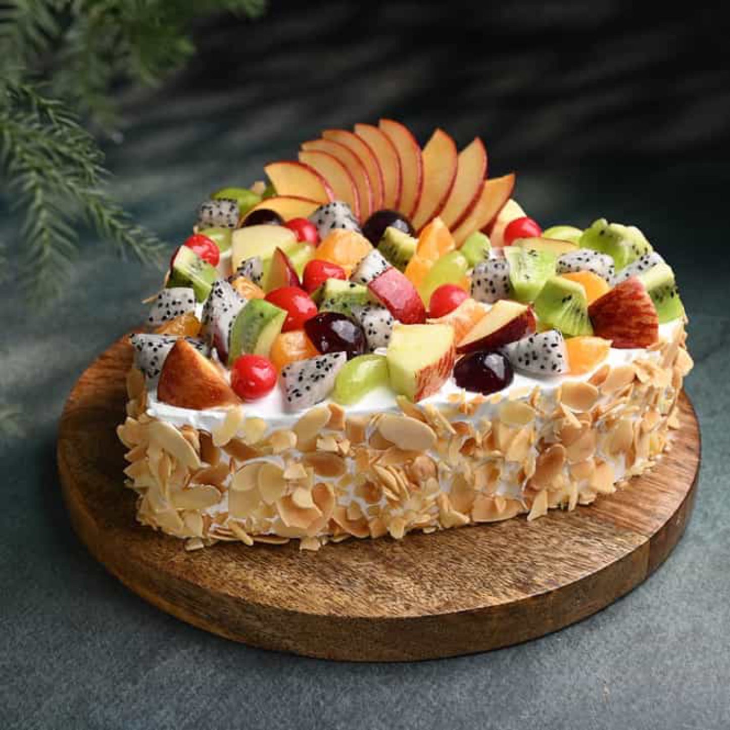 Heart Shape Almond Fruit Cake