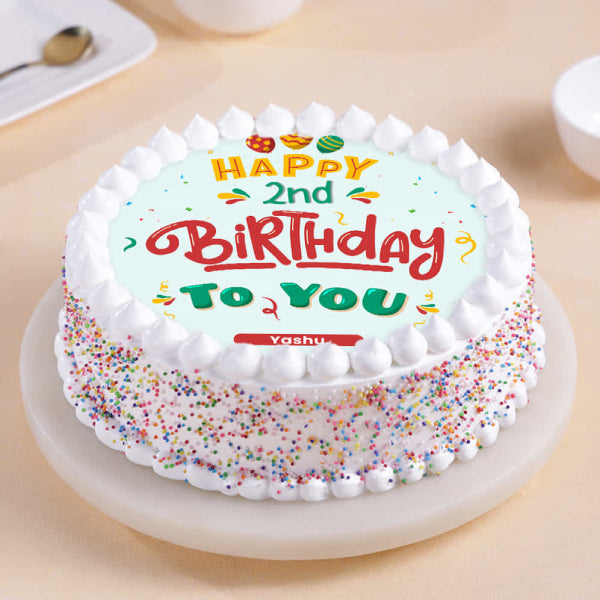 Cheerful 2nd Birthday Cake