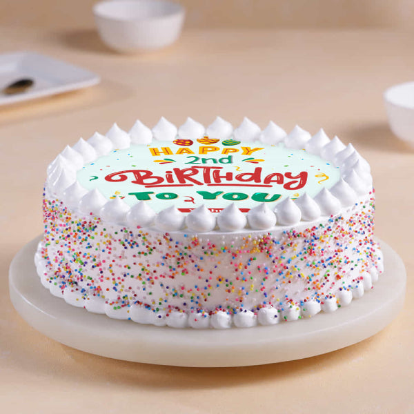 Cheerful 2nd Birthday Cake