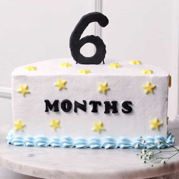 6th Month Birthday Vanilla Cake