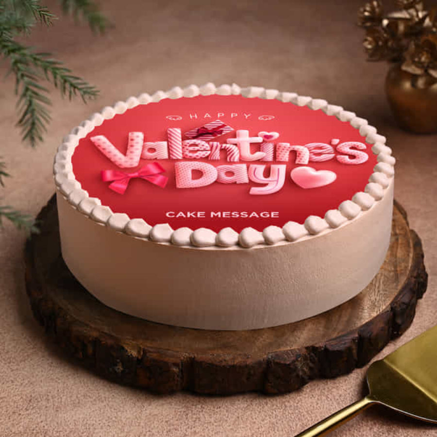 Valentine Wish Love Photo Cake