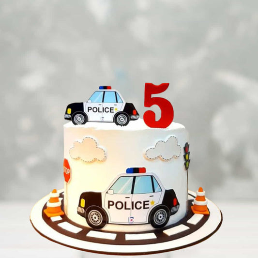 Police Cars Theme Cake