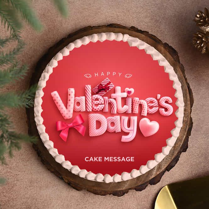 Valentine Wish Love Photo Cake