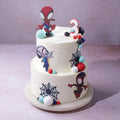 Two Tier Spiderman Theme Cake