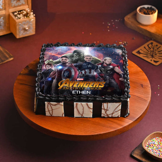 Epic Avengers Photo Cake