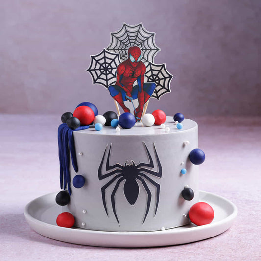Spiderman Web Theme Cake
