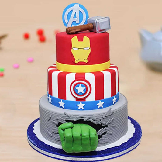 Three Tier Avengers Designer Cake