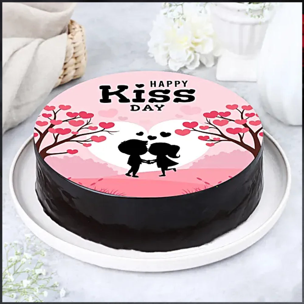 Kiss Day Special Photo Cake