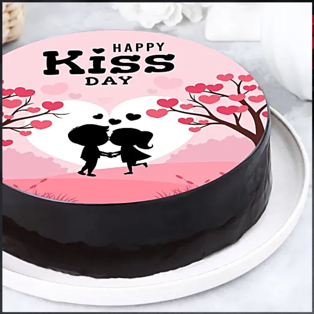 Kiss Day Special Photo Cake