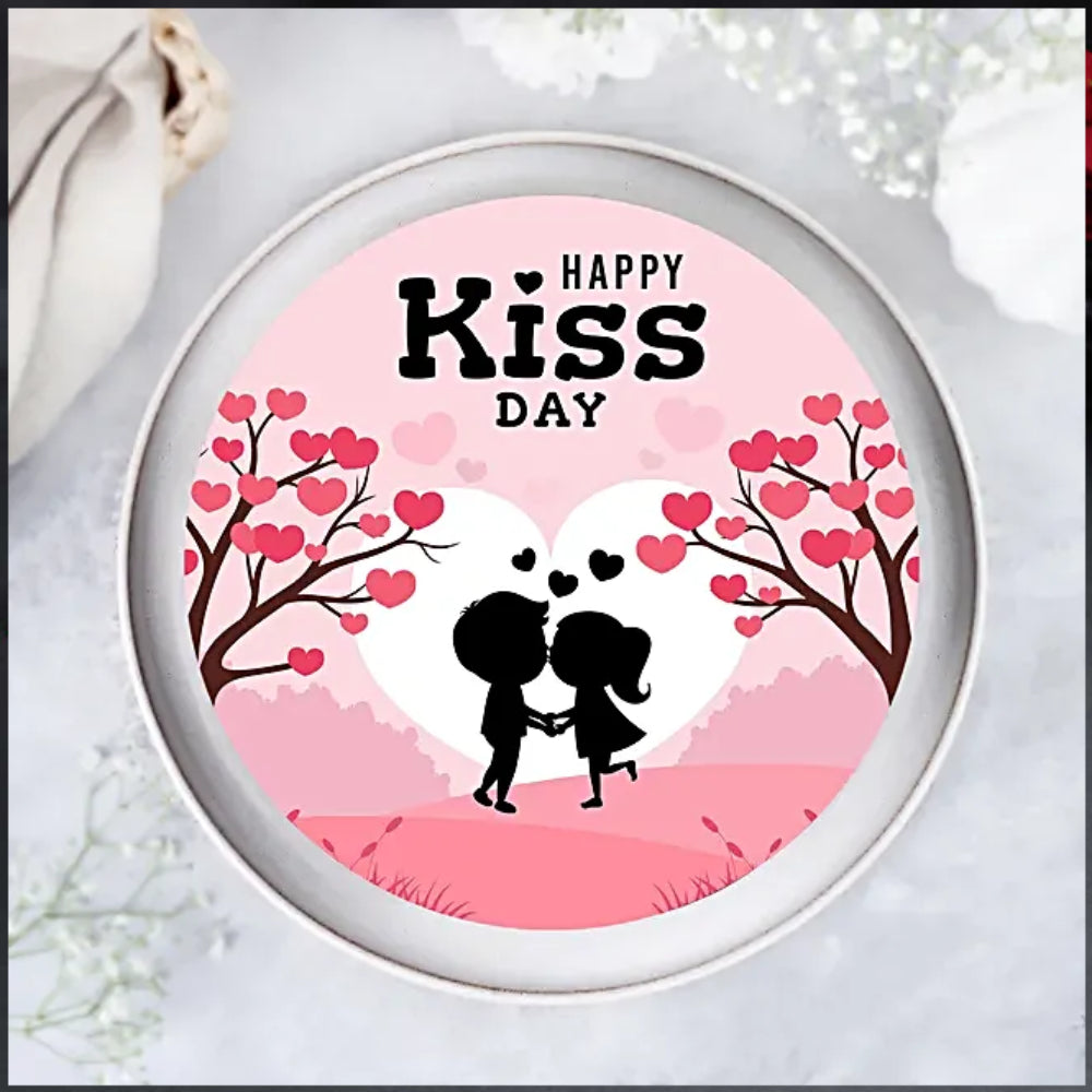 Kiss Day Special Photo Cake