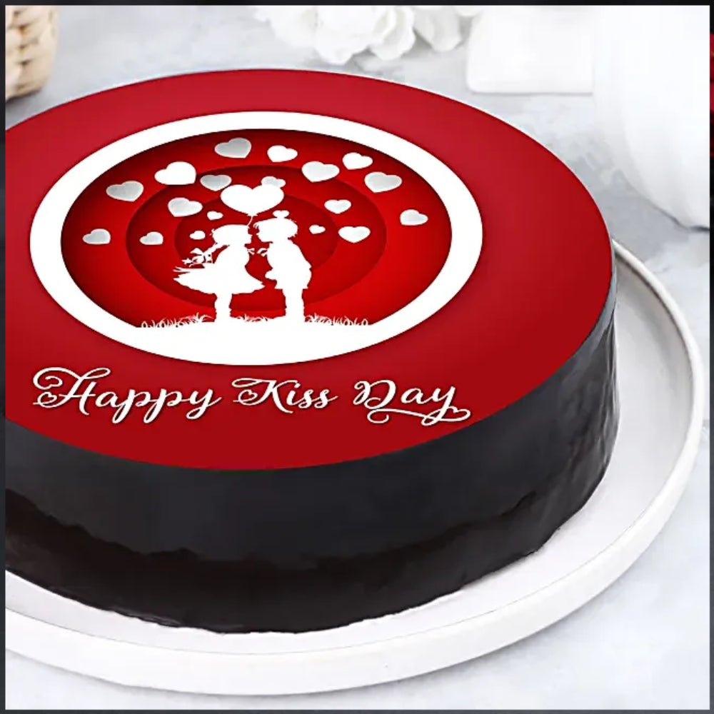 Kisses Hearts Photo Cake