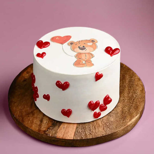 Teddy Love Design Cake