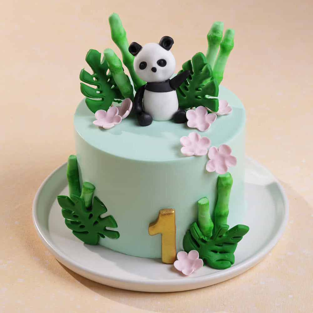 Bamboo N Blooms Panda Theme Cake