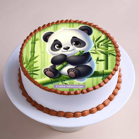 Bamboo Bliss Panda Theme Cake