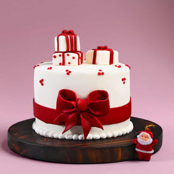 Merry Bow XChristmas Cake