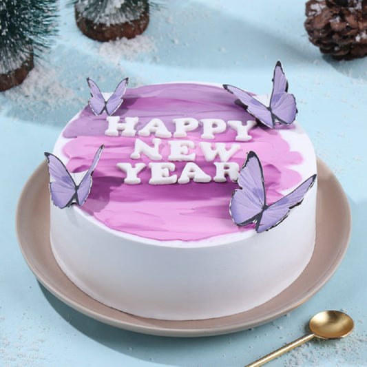 New Year Butterfly Theme Cake