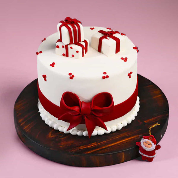 Merry Bow XChristmas Cake