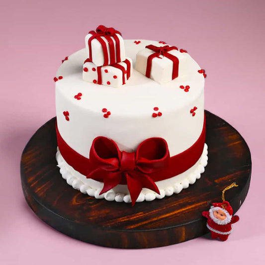 Merry Bow XChristmas Cake