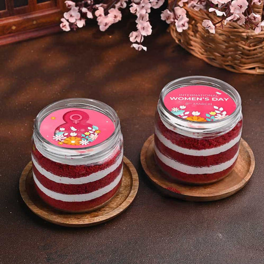 Womens Day Red Velvet Jar Cake